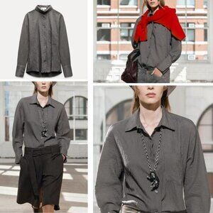 NWT ZARA Striped Shirt w/ Pocket Size Small